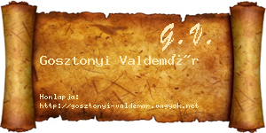 Gosztonyi Valdemár névjegykártya